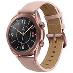 For Samsung Galaxy Watch3 41mm Leather Silver Buckle Watch Band(Pink)