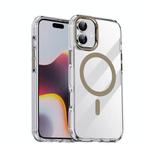 For iPhone 16 Plus Airbag PC Hybrid TPU Magsafe Phone Case(Clear Gold)