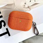 For AirPods Pro 2 Fine Cloth Texture Earbuds Box PC Case with Hook(Orange)