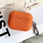 For AirPods 3 Fine Cloth Texture Earbuds Box PC Case with Hook(Orange)