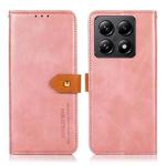 For Xiaomi 14T Pro KHAZNEH Cowhide Texture Flip Leather Phone Case(Rose Gold)