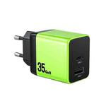 WK WP-U36 35W USB-C / Type-C, USB GaN Fast Charger, Plug Type:EU Plug(Green)