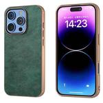 For iPhone 16 Pro Nano Electroplating Dual Color Lichi Texture PU Phone Case(Green)