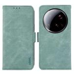 For Xiaomi 15 Ultra ABEEL Frosted Magnetic RFID Leather Phone Case(Cyan)