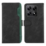 For Xiaomi 14T Pro ABEEL Color Block Magnetic RFID Leather Phone Case(Black-Green)