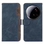For Xiaomi 15 Ultra ABEEL Color Block Magnetic RFID Leather Phone Case(Blue-Brown)