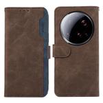 For Xiaomi 15 Ultra ABEEL Color Block Magnetic RFID Leather Phone Case(Brown-Blue)