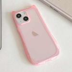 For iPhone 14 Frosted Transparent Cat Head TPU Phone Case(Pink)