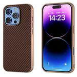 For iPhone 16 Pro Max Nano Electroplating Carbon Fiber Texture Phone Case(Dark Brown)