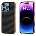 For iPhone 16 Pro Nano Electroplating Carbon Fiber Texture Phone Case(Black)