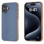 For iPhone 16 Plus Nano Electroplating Carbon Fiber Texture Phone Case(Sky Blue)