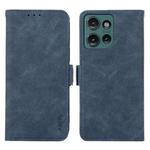 For Motorola Edge 50 5G Global ABEEL Frosted Magnetic RFID Leather Phone Case(Blue)