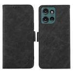 For Motorola Edge 50 Neo ABEEL Frosted Magnetic RFID Leather Phone Case(Black)