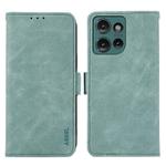 For Motorola Edge 50 Neo ABEEL Frosted Magnetic RFID Leather Phone Case(Cyan)