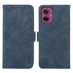 For Motorola Moto G55 5G ABEEL Frosted Magnetic RFID Leather Phone Case(Blue)