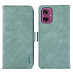 For Motorola Moto G55 5G ABEEL Frosted Magnetic RFID Leather Phone Case(Cyan)