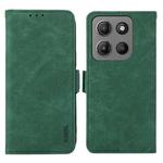 For Motorola Moto G15 4G / G05 ABEEL Frosted Magnetic RFID Leather Phone Case(Green)