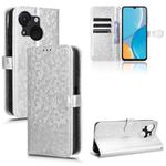 For itel A50C Honeycomb Dot Texture Leather Phone Case(Silver)