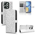 For itel A90 Honeycomb Dot Texture Leather Phone Case(Silver)