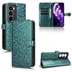 For itel City 100 Honeycomb Dot Texture Leather Phone Case(Green)