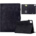 For iPad Pro 11 2024 Cats Embossed Leather Smart Tablet Case(Black)