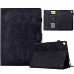 For iPad 10.2 2021 / 2020 / 10.5 2019 Cats Embossed Leather Smart Tablet Case(Black)