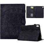 For iPad mini 6 Cats Embossed Leather Smart Tablet Case(Black)