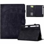For Samsung Galaxy Tab S9 / S9 FE Cats Embossed Leather Smart Tablet Case(Black)