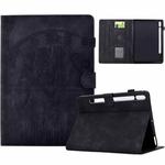 For Samsung Galaxy Tab S8 / S7 Cats Embossed Leather Smart Tablet Case(Black)