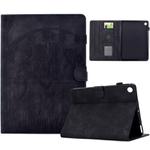 For Samsung Galaxy Tab A8 10.5 2021 X205 Cats Embossed Leather Smart Tablet Case(Black)