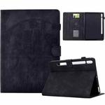 For Samsung Galaxy Tab S10 FE+ Cats Embossed Leather Smart Tablet Case(Black)