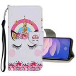 For Vivo V17 Pro Colored Drawing Pattern Horizontal Flip Leather Case with Holder & Card Slots & Wallet(Crown Unicorn)