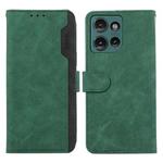 For Motorola Edge 50 Neo ABEEL Color Block Magnetic RFID Leather Phone Case(Green-Black)