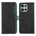 For Motorola Moto G75 5G ABEEL Color Block Magnetic RFID Leather Phone Case(Black-Green)