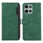 For Motorola Moto G75 5G ABEEL Color Block Magnetic RFID Leather Phone Case(Green-Black)