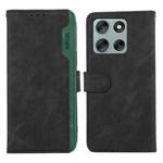 For Motorola Moto G56 5G ABEEL Color Block Magnetic RFID Leather Phone Case(Black-Green)