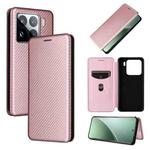 For Xiaomi 15 Carbon Fiber Texture Flip Leather Phone Case(Pink)