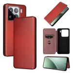 For Xiaomi 15 Carbon Fiber Texture Flip Leather Phone Case(Brown)