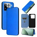 For Xiaomi 15 Pro Carbon Fiber Texture Flip Leather Phone Case(Blue)