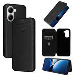 For Xiaomi Poco X7 Pro / Redmi Turbo 4 Carbon Fiber Texture Flip Leather Phone Case(Black)