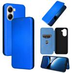 For Xiaomi Poco X7 Pro / Redmi Turbo 4 Carbon Fiber Texture Flip Leather Phone Case(Blue)