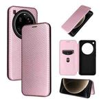 For Xiaomi 15 Ultra Carbon Fiber Texture Flip Leather Phone Case(Pink)