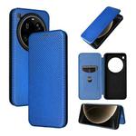 For Xiaomi 15 Ultra Carbon Fiber Texture Flip Leather Phone Case(Blue)
