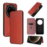 For Xiaomi 15 Ultra Carbon Fiber Texture Flip Leather Phone Case(Brown)