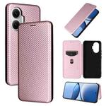 For Xiaomi Poco F7 5G Global Carbon Fiber Texture Flip Leather Phone Case(Pink)