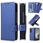 For Samsung Galaxy Z Fold6 5G Split 2 in 1 Folding Leather Phone Case(Blue)