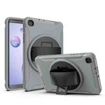 For Samsung Galaxy Tab A 8.4 (2020) T307 360 Degree Rotation PC+TPU Protective Cover with Holder & Hand Strap & Pen Slot(Gray)