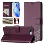 For iPhone 8 Plus / 7 Plus Honeycomb Embossing RFID Leather Phone Case(Violet)