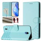 For Nokia C01 Plus / C1 2nd Edition Honeycomb Embossing RFID Leather Phone Case(Mint Green)