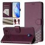 For Nokia C01 Plus / C1 2nd Edition Honeycomb Embossing RFID Leather Phone Case(Violet)